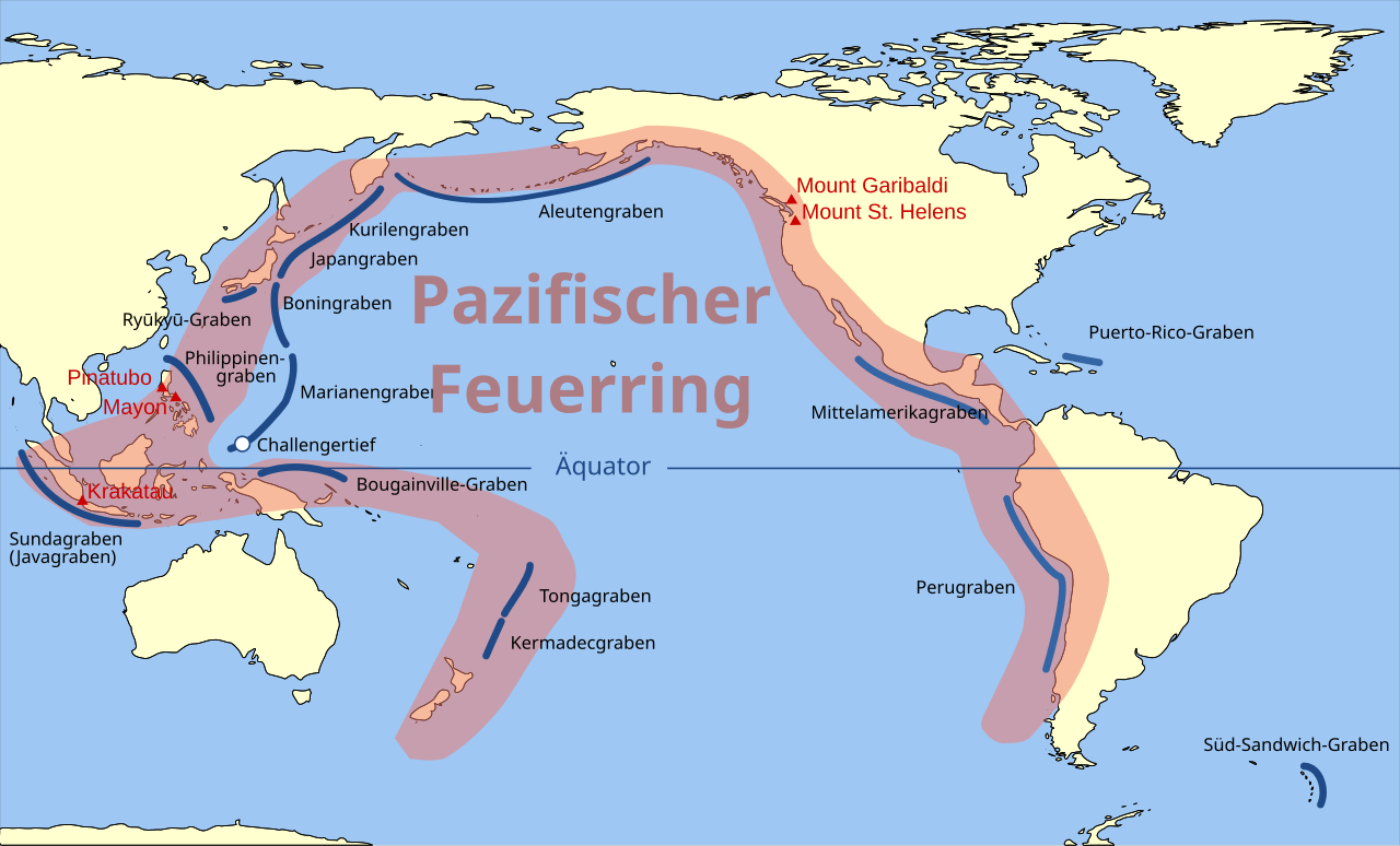 Karte des Pazifischen Feuerrings